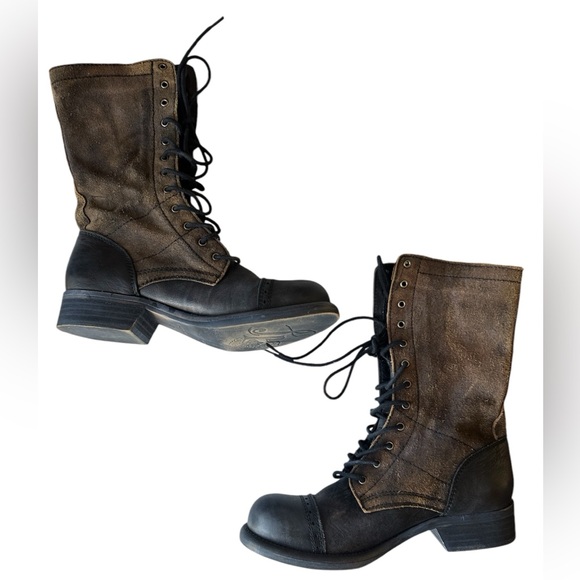 Free People Black and Brown Lace-Up Boots - Picture 5 of 10